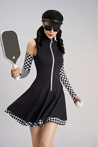 Váy Golf xòe tay phối