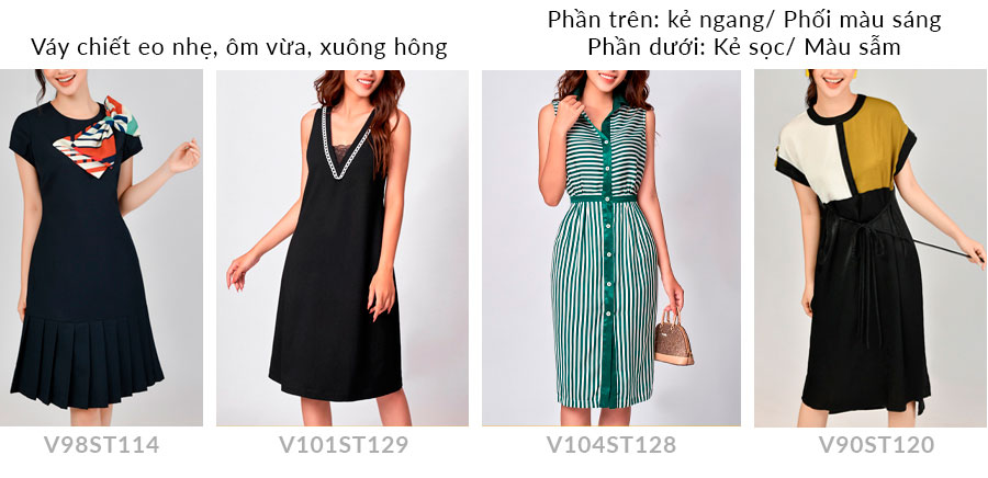 Chọn Váy, Jumpsuit và Set rời cho người có dáng Quả lê