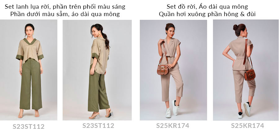 Mẫu Set rời cho dáng người Quả lê