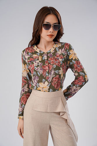 Áo cổ tàu 2 túi ngực