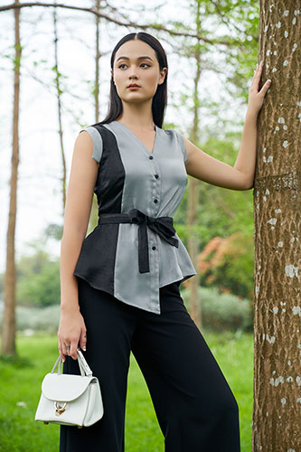 Áo lụa thắt eo