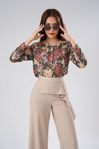 Áo cổ tàu 2 túi ngực
