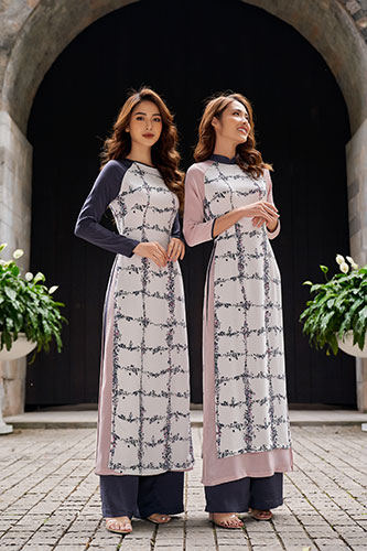 Áo dài 4 tà cổ tàu