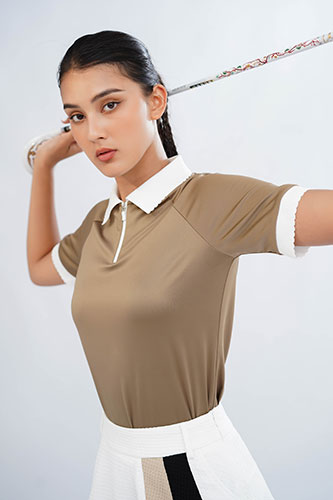 Áo Golf be phối cổ trắng 