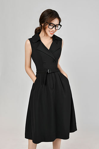 Váy cổ vest 